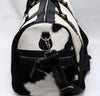 Black White Cowhide Duffel Bag