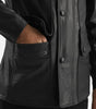 Black Leather Long Jacket For Men