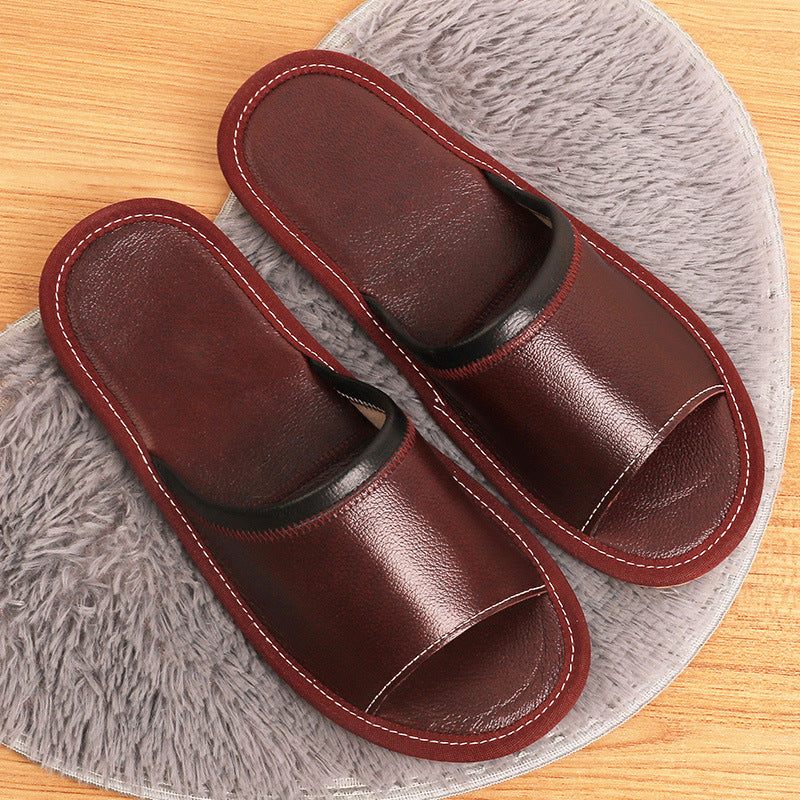 Open Toe Slippers for Women in Genuine Cowhide Leather