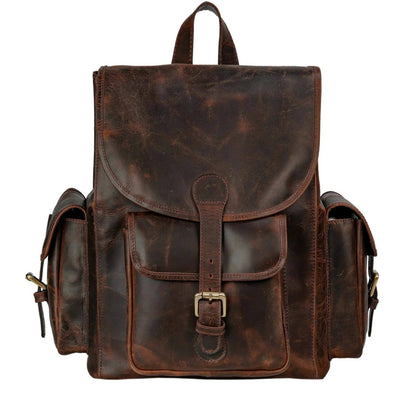 Genuine Leather Travel Backpack Rucksack