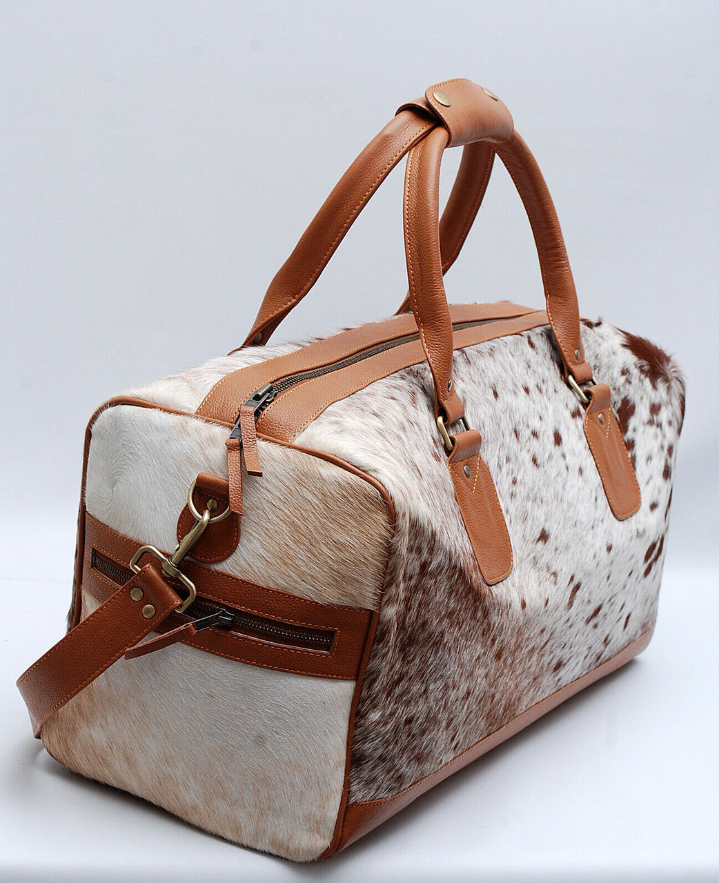 Speckled Cowhide Duffle Bag