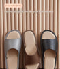 Leather Slippers for Women Linen Footbed Indoor Non Slip Summer Slides