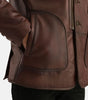 Brown fur leather jacket mens