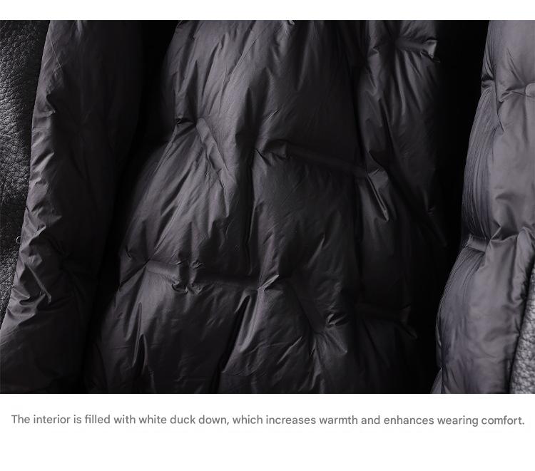 Retro sheepskin jacket with fleece