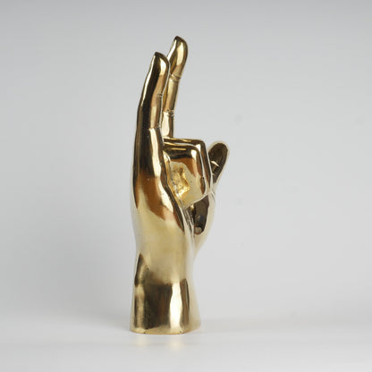 Brass Hand Sign Room Decor