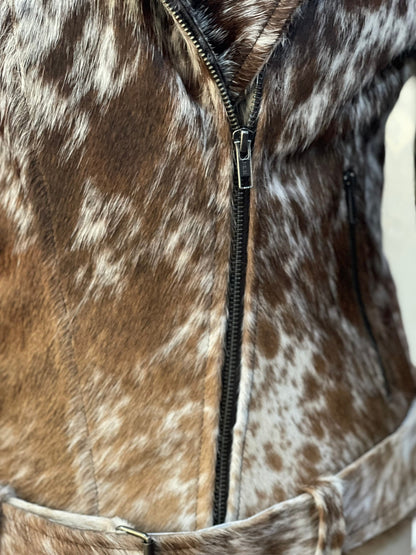 Brown White Cowhide Jacket