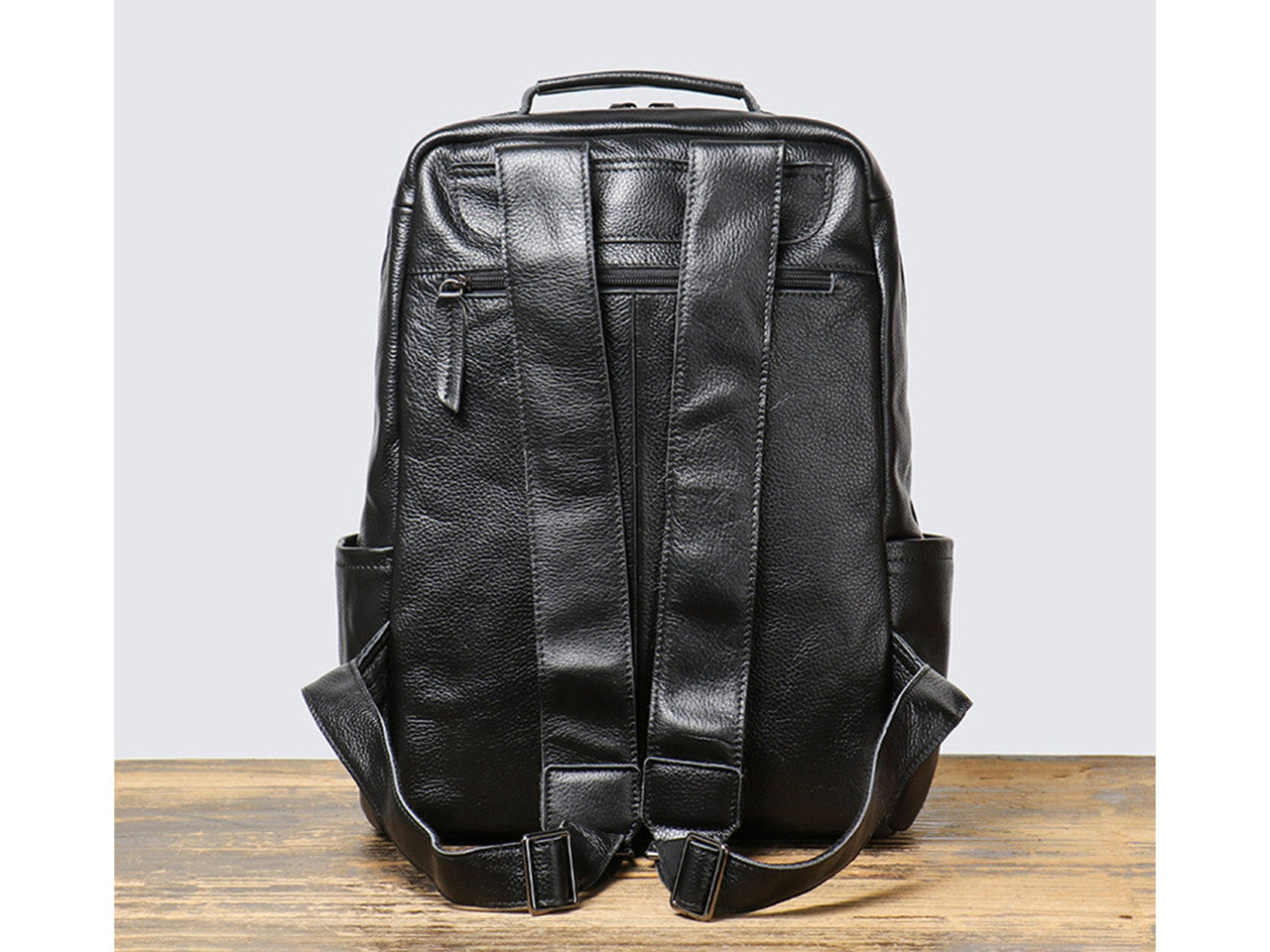 Classic Cowhide Leather Laptop Backpack