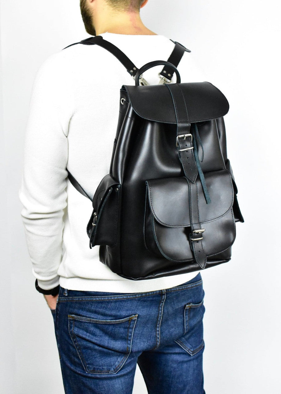 Large Leather Travel Backpack