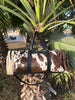 Large Cowhide Duffel Bag Black White