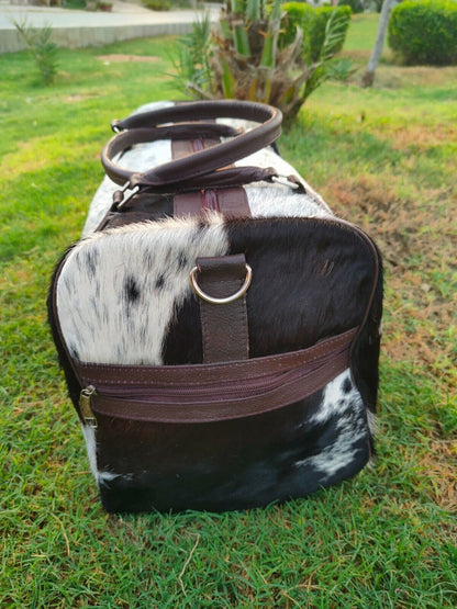 Tricolor Cowhide Duffle Bag