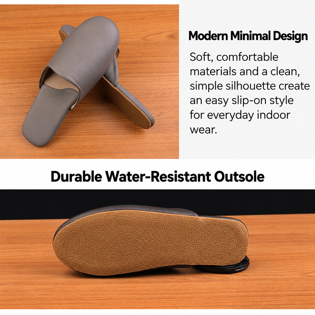 Mule Slippers for Women with Closed Toe Leather Upper