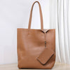 Top grain tumbled cowhide leather tote