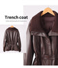 Retro sheepskin jacket with fleece