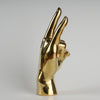 Brass Hand Sculpture with Texas Longhorns