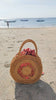 Round Rattan Summer Bag with Star Weave