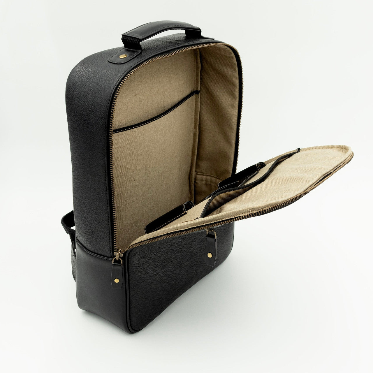 Genuine Leather Black Backpack