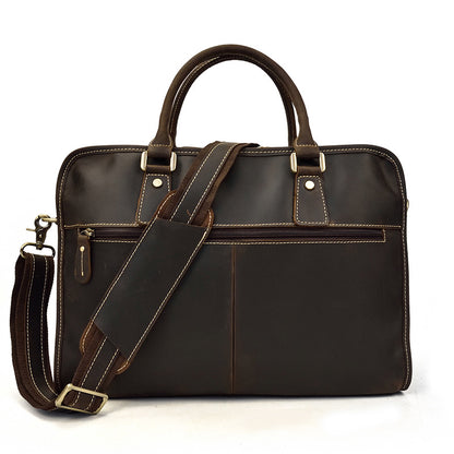 Men’s vintage crazy horse leather business briefcase