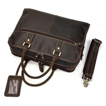 Men’s vintage crazy horse leather business briefcase