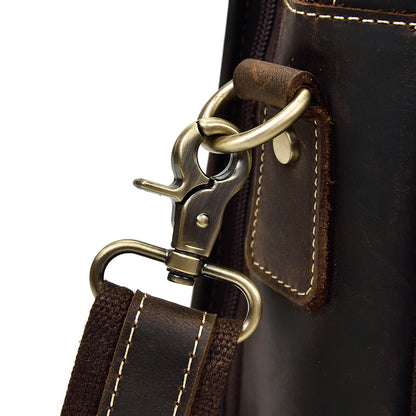 Men’s vintage crazy horse leather business briefcase