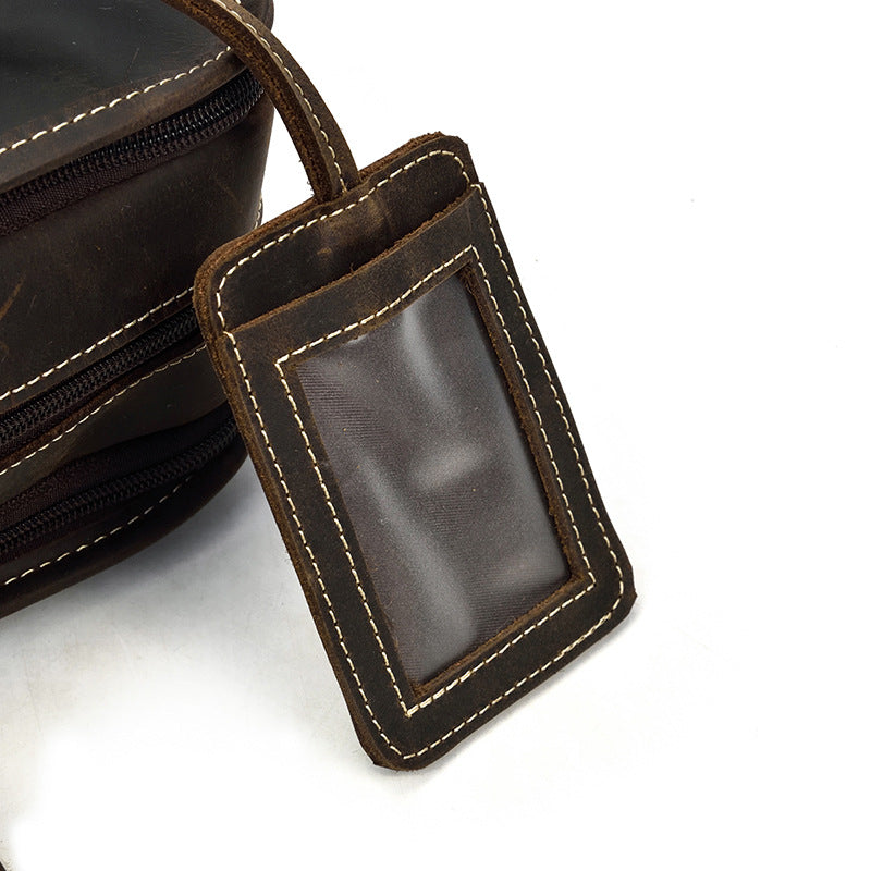 Men’s vintage crazy horse leather business briefcase