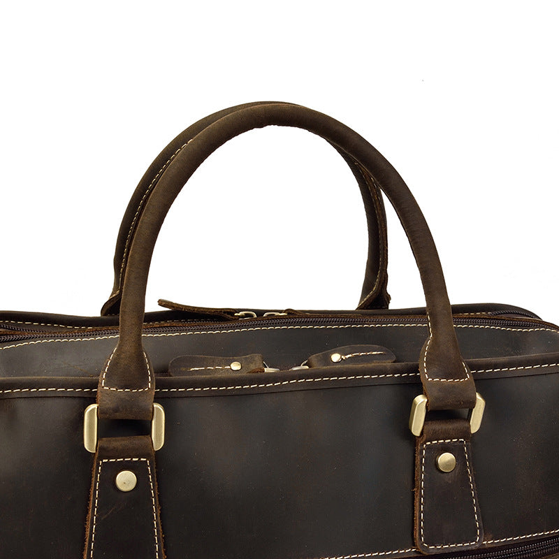 Men’s vintage crazy horse leather business briefcase