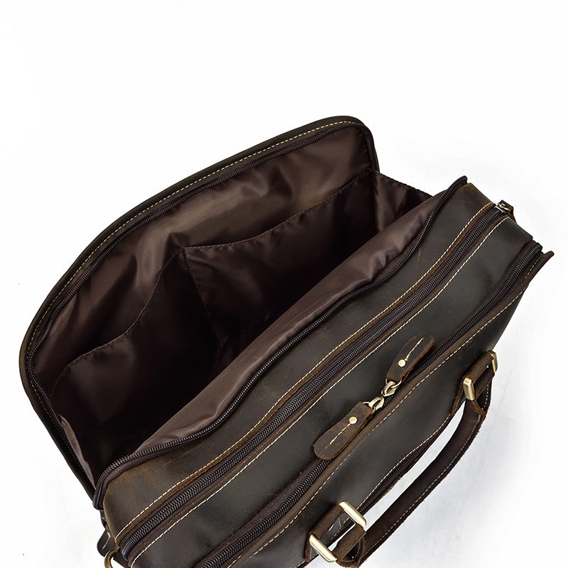 Men’s vintage crazy horse leather business briefcase