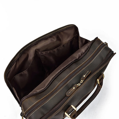 Men’s vintage crazy horse leather business briefcase