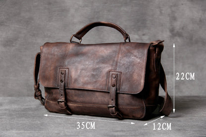 Vintage Genuine Leather Men’s Messenger Bag Crossbody