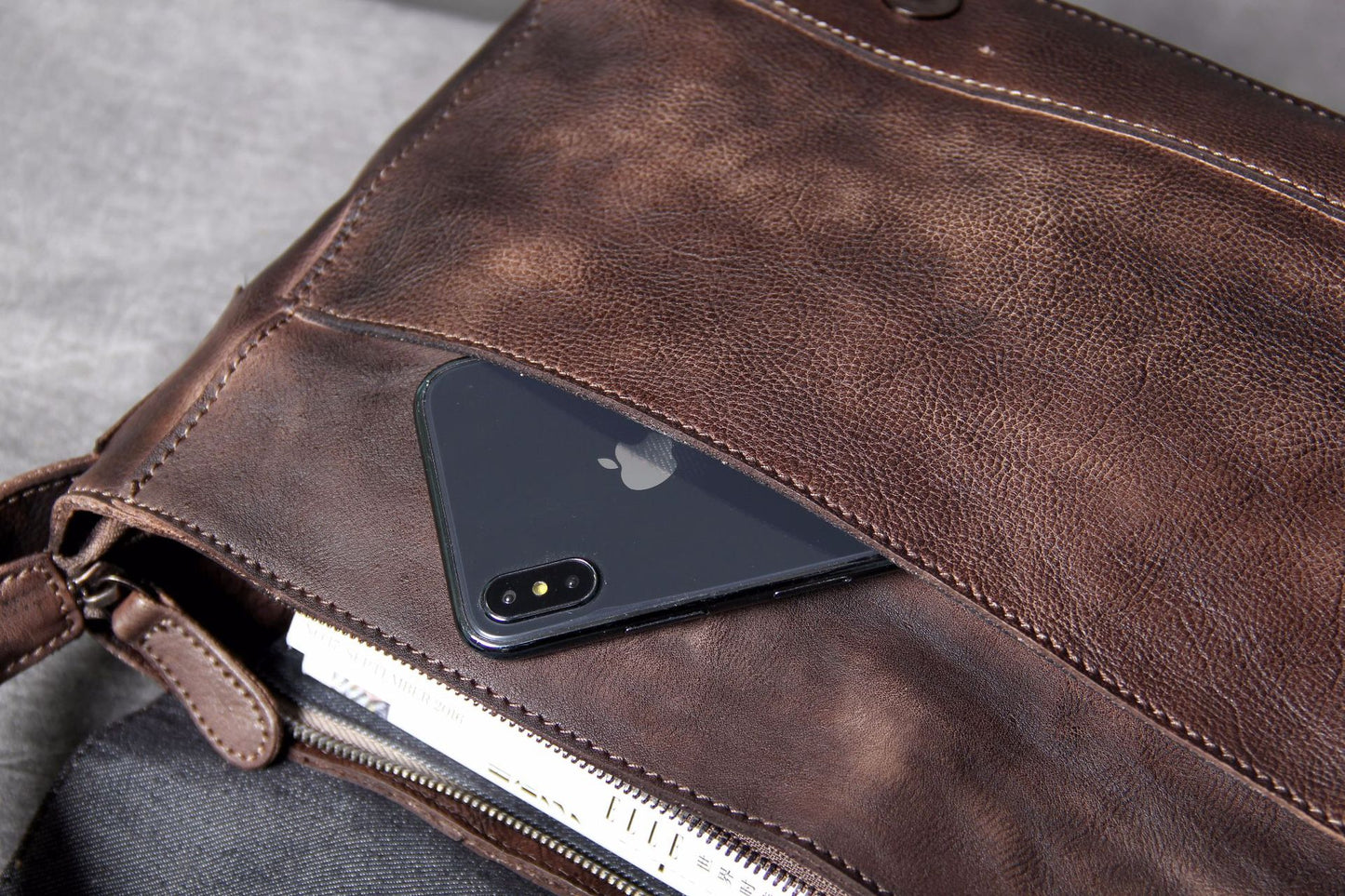 Vintage Genuine Leather Men’s Messenger Bag Crossbody