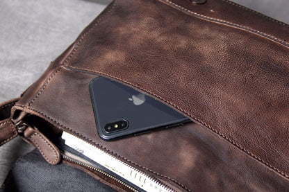 Vintage Genuine Leather Men’s Messenger Bag Crossbody