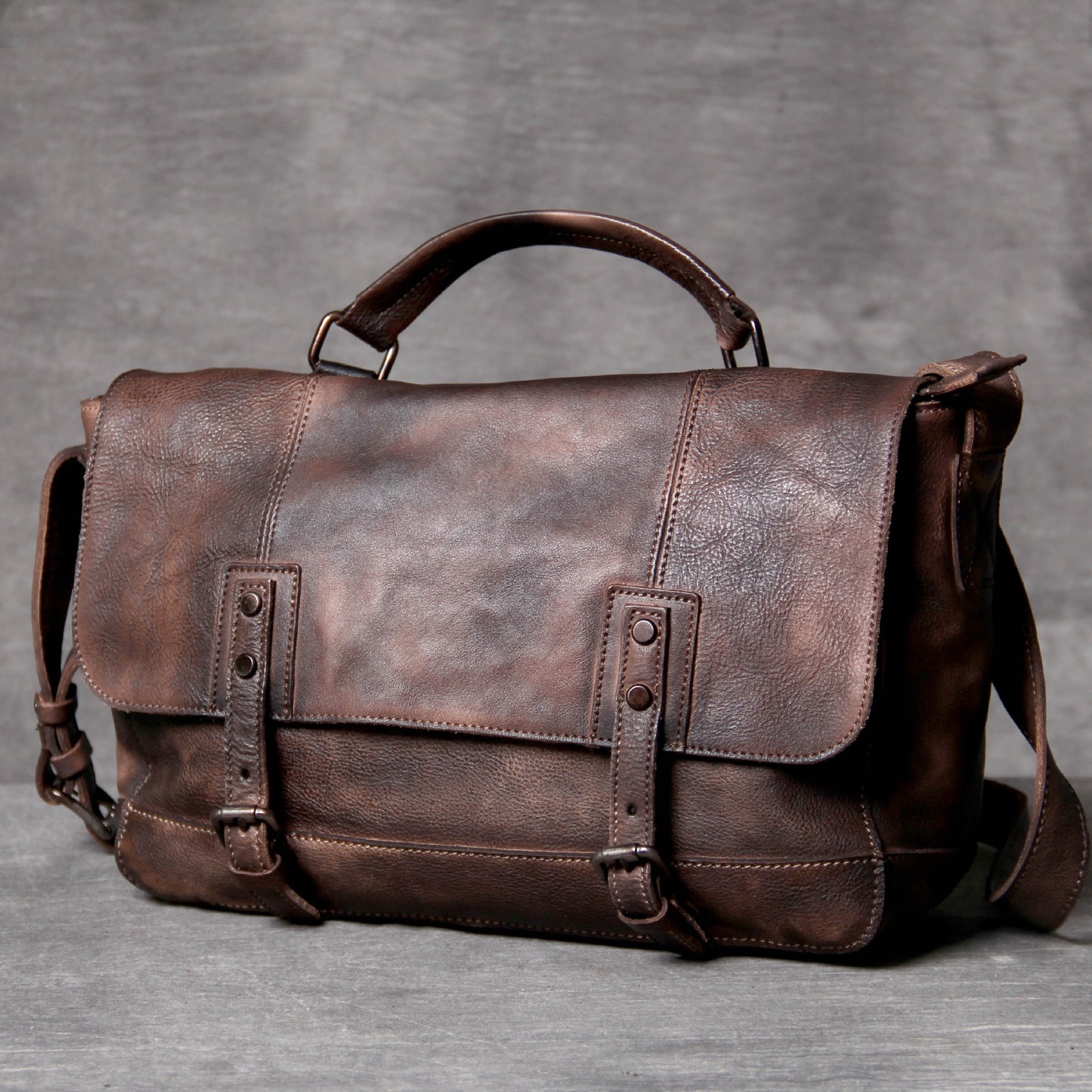 Vintage Genuine Leather Men’s Messenger Bag Crossbody