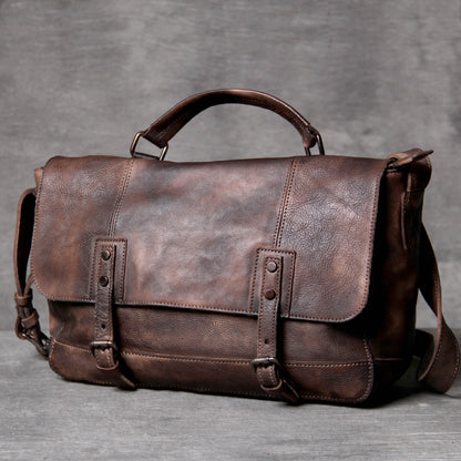 Vintage Genuine Leather Men’s Messenger Bag Crossbody