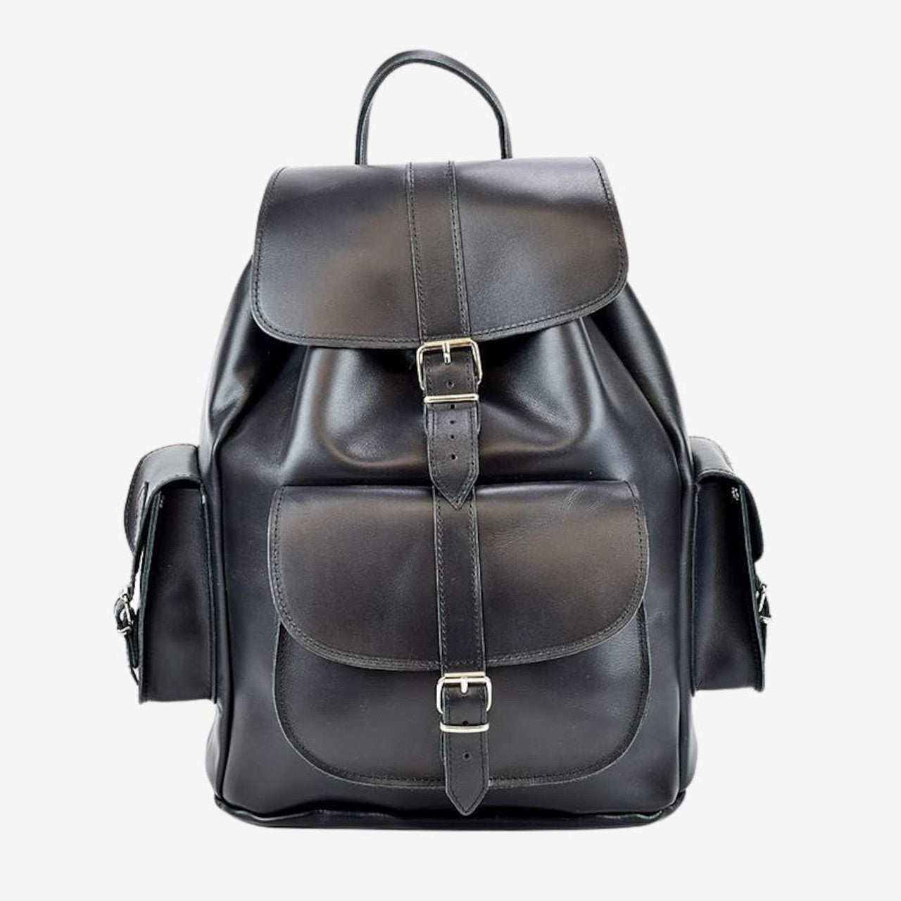 Large Leather Travel Backpack