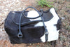 Black White Cowhide Travel Duffle Bag