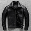 Men’s Genuine Calfskin Black Leather Jacket
