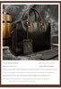 Men leather business briefcase laptop travel bag