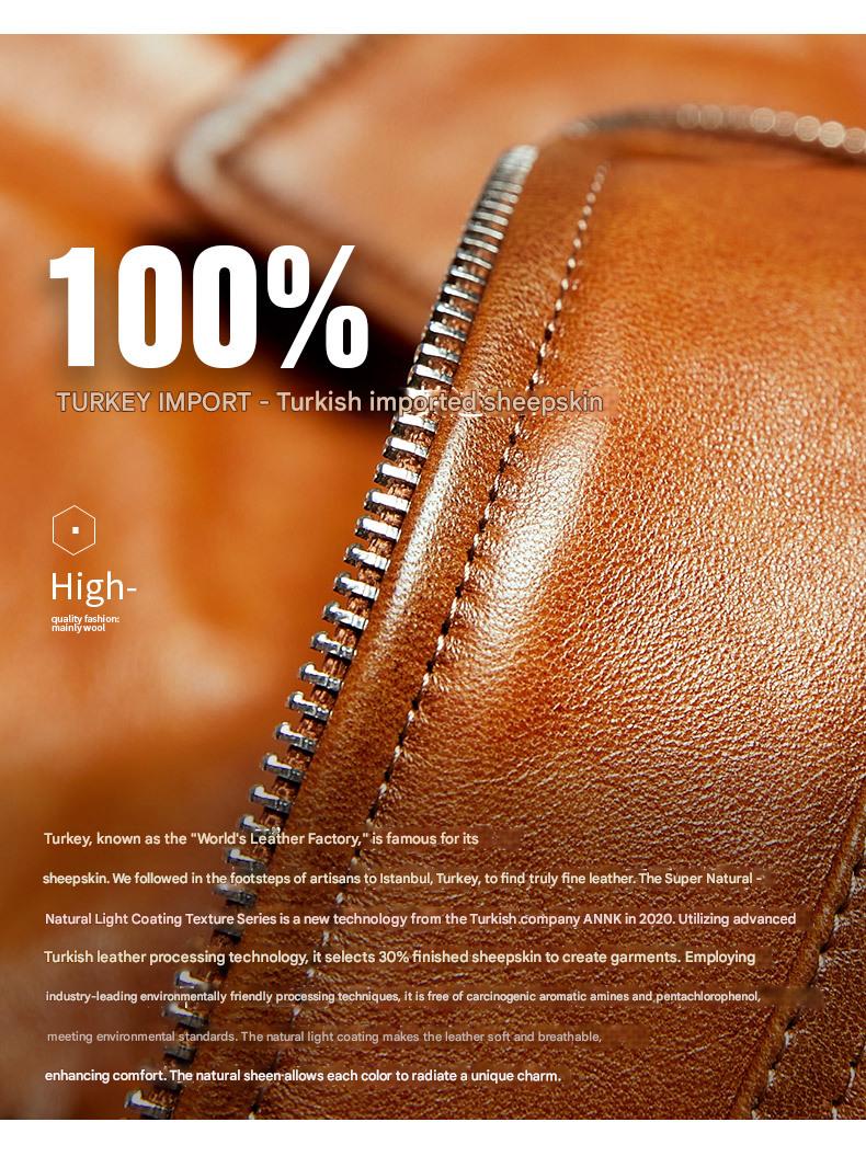 Women slim fit brown leather biker jacket