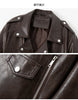 Women’s Genuine Leather Short Moto Jacket