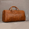 Leather weekender duffle bag with shoe compartment