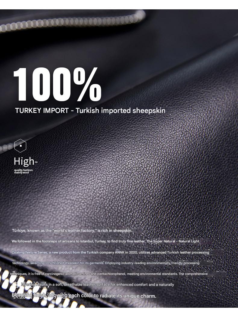 Petite women black slim fit leather jacket