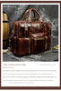 Leather mens duffle bag business travel briefcase