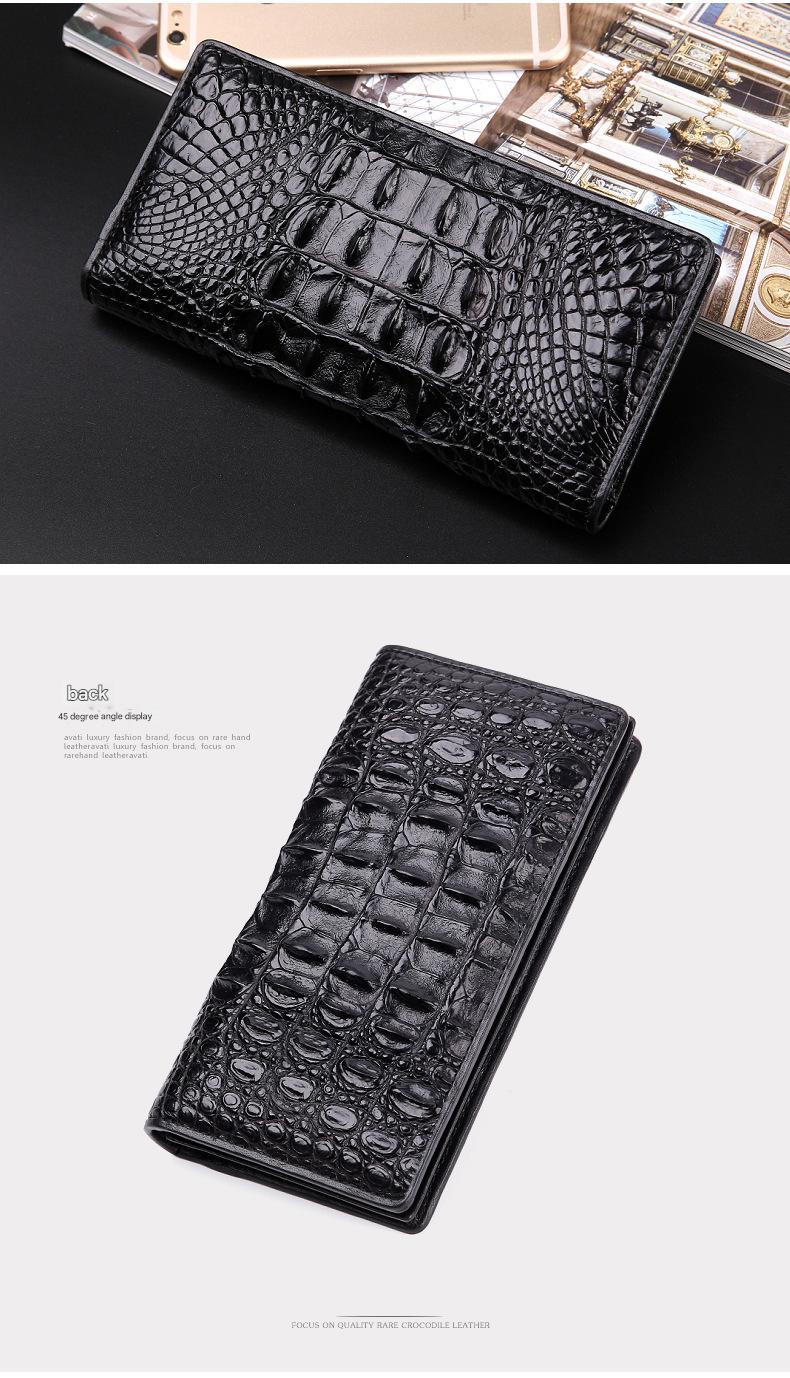 Men’s Genuine Crocodile Long Leather Wallet