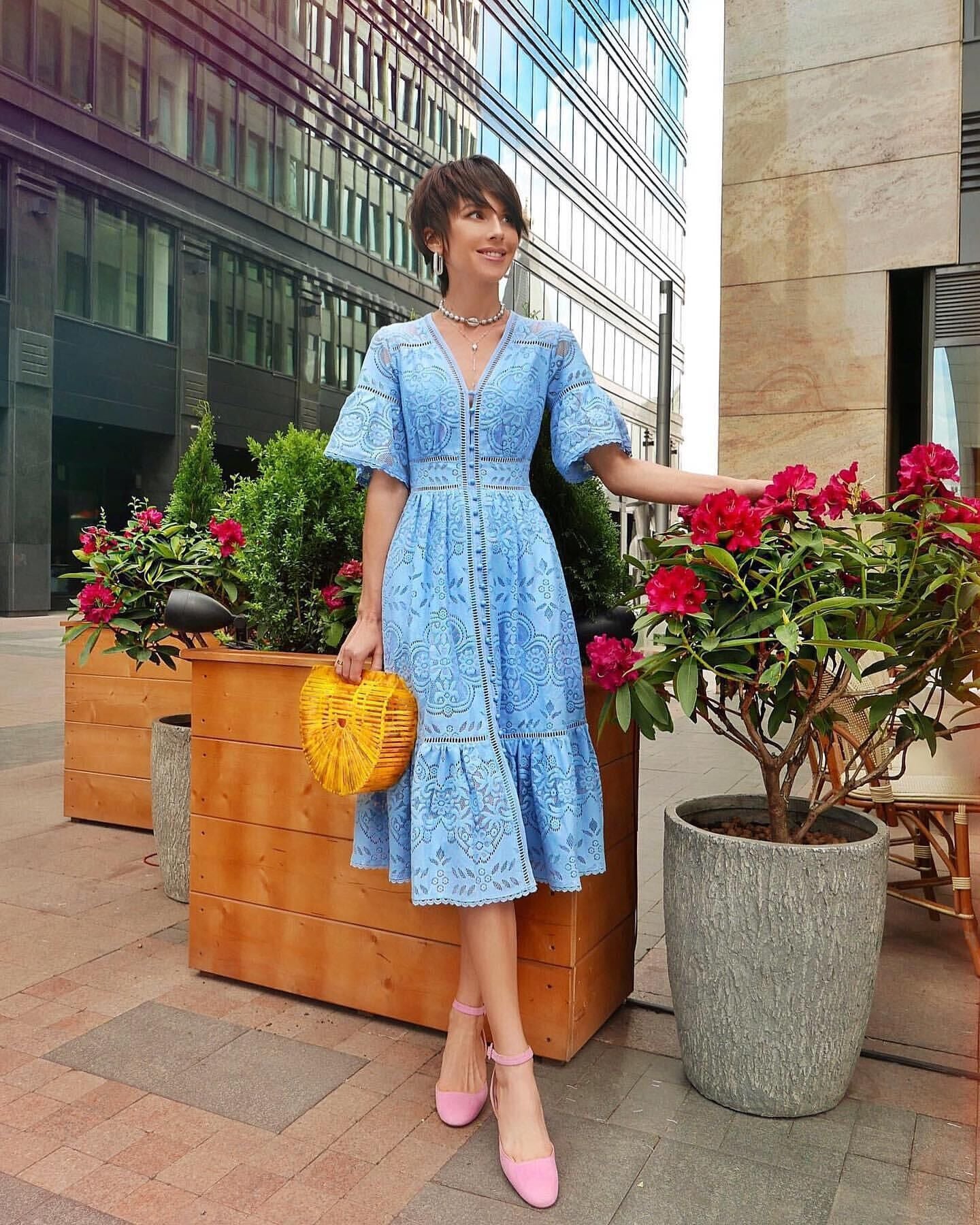Summer Dresses For Women Lace V Neck Midi Dress