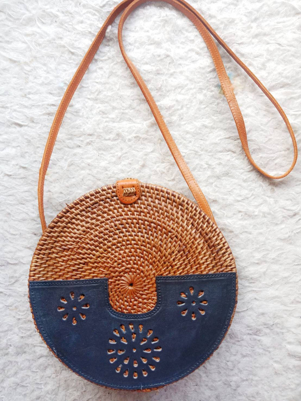 Round Rattan Bali Bag 