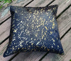 Dark Metallic Cowhide Pillow Cover