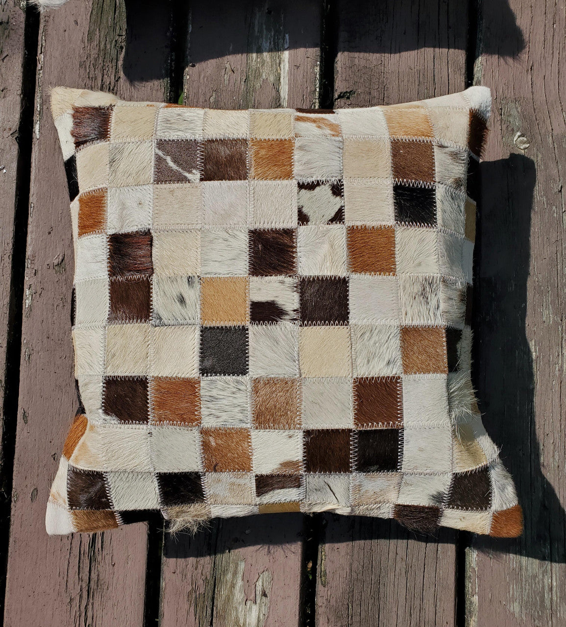 Square Natural Cowhide Pillow