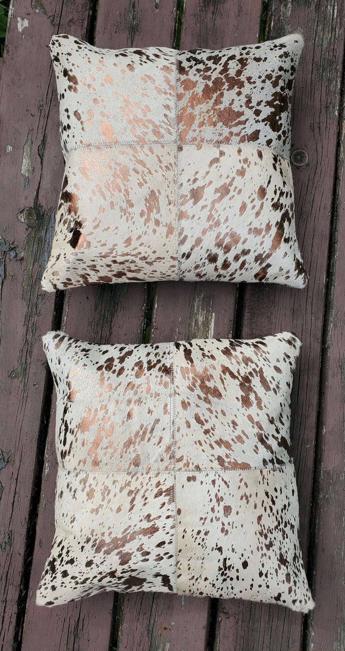 Exotic Metallic Cowhide Cushions