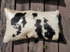 This cowhide pillow looks amazing in lumbar styles looks gorgeous, black white cowhide stitching to each is done properly, very soft and velvety.