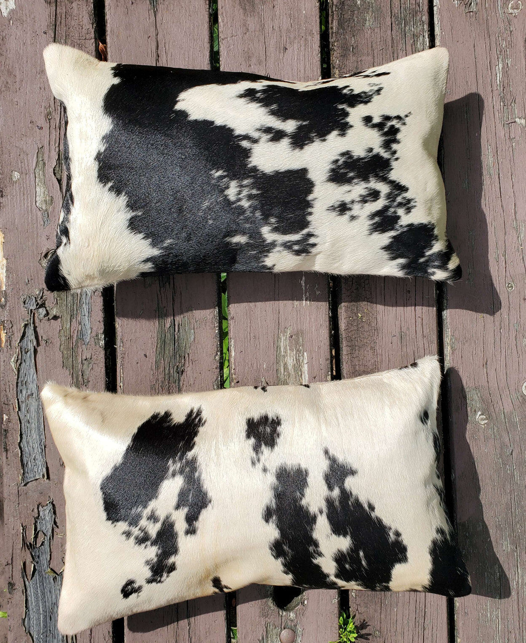Real black white cowhide cushion Canada