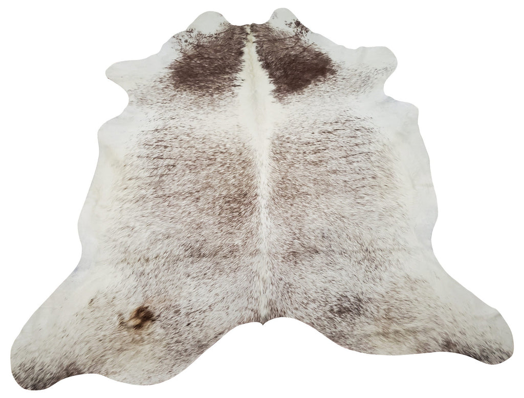 This brown white salt pepper cowhide rug is everything your house needs, soft, smooth and extra large cow hyde will look stunning in Living room